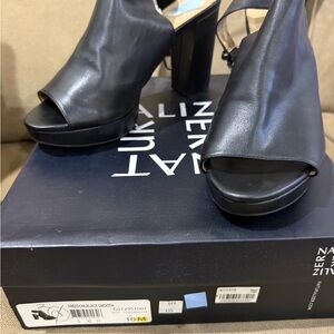 Naturalizer Elegant Black Peep-Toe Heels